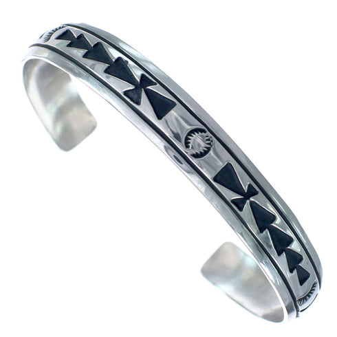 Native American Navajo Genuine Sterling Silver Cuff Bracelet JX123016